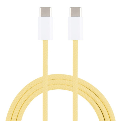 Кабель 1m USB-C / Type-C to Type-C Macaron Braided Charging Cable - желтый