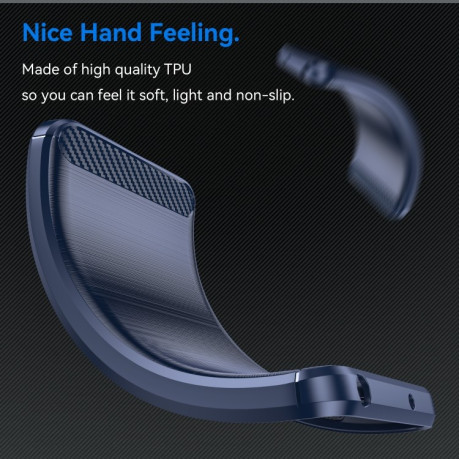 Противоударный чехол Brushed Texture Carbon Fiber на OnePlus 12 - синий