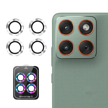 Защитное стекло на камеру ENKAY Aluminium на Motorola Edge 70 — серебристое