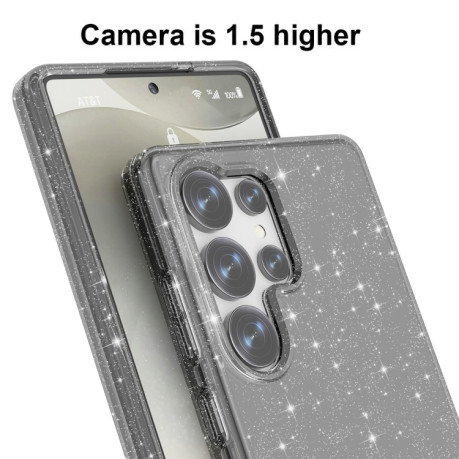Противоударный чехол Terminator Style Glitter для Samsung Galaxy S25 Ultra 5G - черный