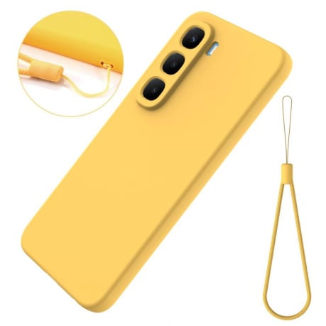 Силиконовый чехол Solid Color Liquid Silicone на Infinix Hot 60 5G / Hot 60i 4G - желтый