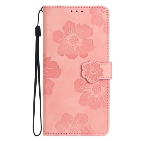 Чехол-книжка Flower Embossing Pattern для Samsung Galaxy A05s - розовый