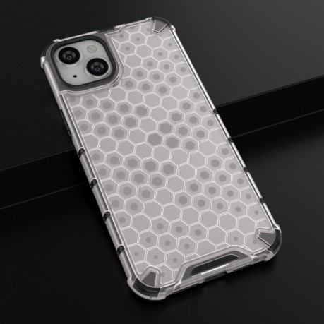 Противоударный чехол Honeycomb на For iPhone 15  - белый