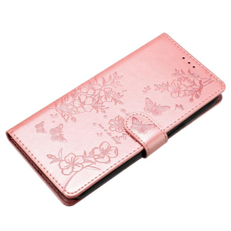 Чохол-книжка Butterflies and Flowers Leather для OnePlus 13 - золото