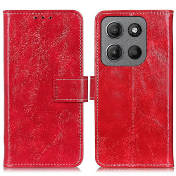 Чехол-книжка Magnetic Retro Crazy Horse Texture на Motorola Moto G15 4G - красный