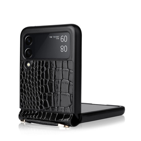 Противоударный чехол Siamese Pearl Texture для Samsung Galaxy Z Flip3 5G - черный