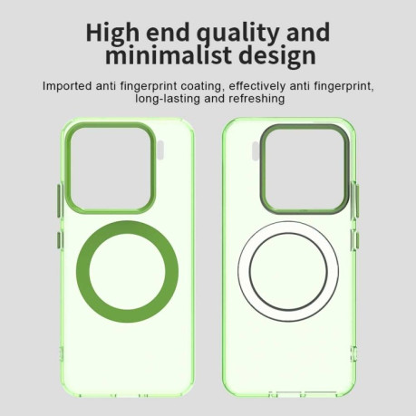Противоударный чехол MagSafe Holder PC Hybrid для Xiaomi 15 Pro - зеленый