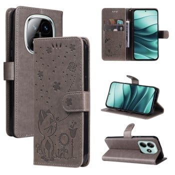 Чехол-книжка Cat and Dog для Xiaomi Redmi Note 14 5G - серый