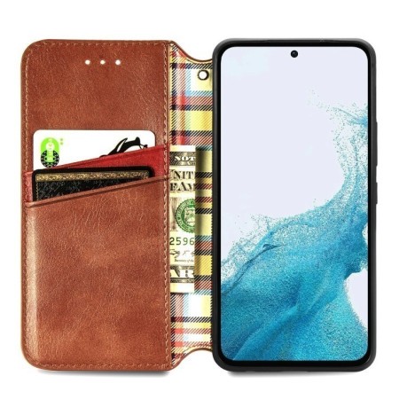 Чохол-книжка Cubic Grid  для Samsung Galaxy A36 5G - коричневий