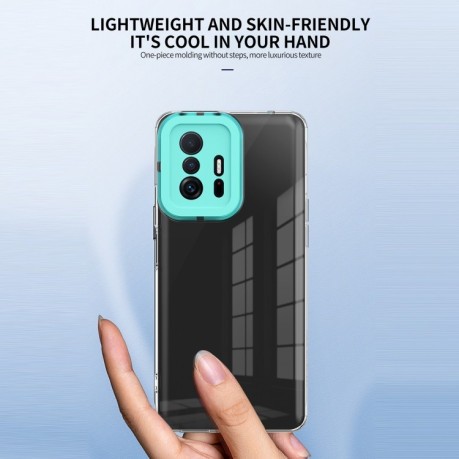 Противоударный чехол Transparent Candy для Xiaomi Mi 11T / 11T Pro - голубой