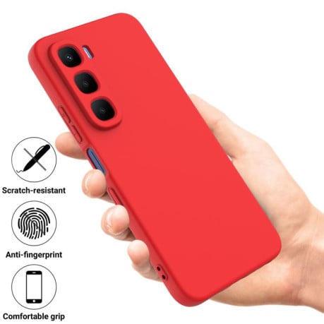 Силиконовый чехол Solid Color Liquid Silicone на Infinix Hot 60 Pro+ 4G - красный