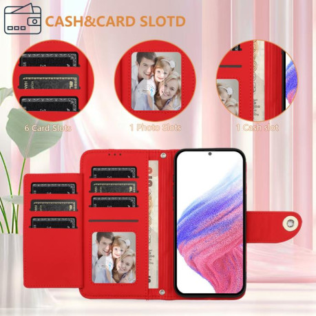 Чехол-книжка Rhombic Texture Flip Leather для Xiaomi Redmi Note 14 Pro 5G/Poco X7 - красный