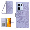 Чехол-книжка Skin Feel Sun Flower для OPPO Reno13 Global - фиолетовый