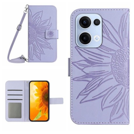 Чохол-книжка Skin Feel Sun Flower для OPPO Reno13 Global - фіолетовий