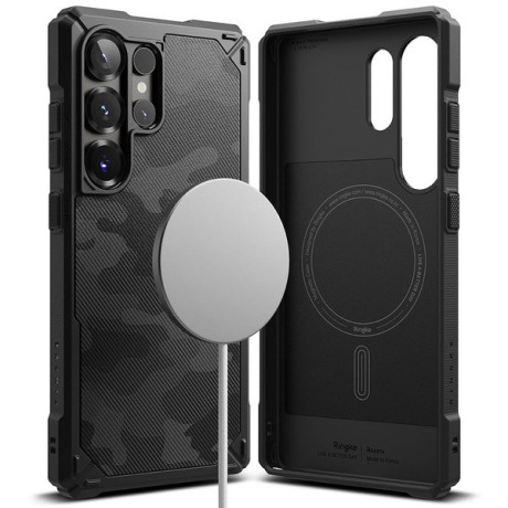 Оригинальный чехол Ringke Rugged Gear MagSafe для Samsung Galaxy S25 Ultra - Black Camo