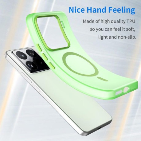 Протиударний чохол MagSafe Frosted Translucent TPU + PC для Xiaomi 15 Pro - зелений