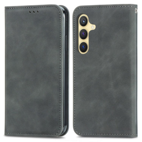Чехол-книжка Retro Skin Feel Business Magnetic для Samsung Galaxy S25+ 5G - серый