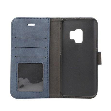 Кожаный чехол-книжка на Samsung Galaxy S9/G960 Sheep Bar Material  со слотом для кредитных карт синий