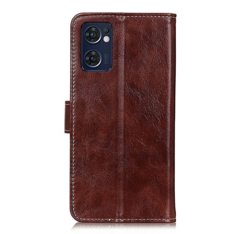 Чохол-книжка Magnetic Retro Crazy Horse Texture на OPPO Reno7 5G Global/ Find X5 Lite/OnePlus Nord CE2 5G - коричневий