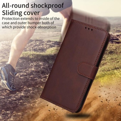Чохол-книжка Classic Calf Texture Flip Leather для Redmi Note 14 4G 164.84mm - коричневий