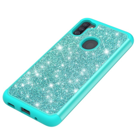 Протиударний чохол Glitter Powder Contrast Skin Samsung Galaxy A11/M11 - зелений