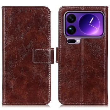 Чохол-книжка Magnetic Retro Crazy Horse Texture на Xiaomi 17 Pro — коричневий