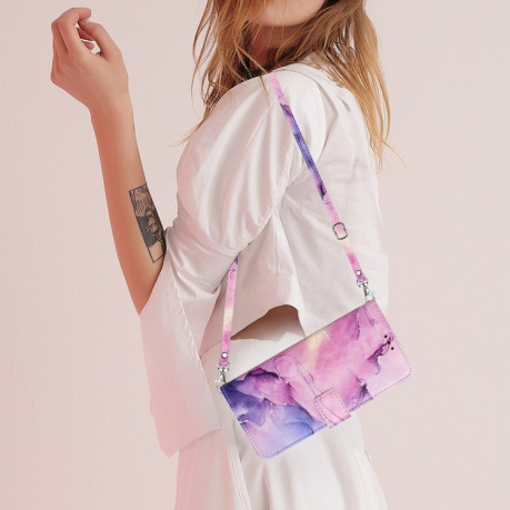 Чохол-книжка Crossbody Painted Marble для Xiaomi Redmi Note 12 Pro Speed / Poco X5 Pro 5G - фіолетовий
