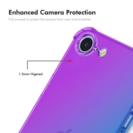 Протиударний чохол ENKAY Clear для iPhone 16e - фіолетово-синій