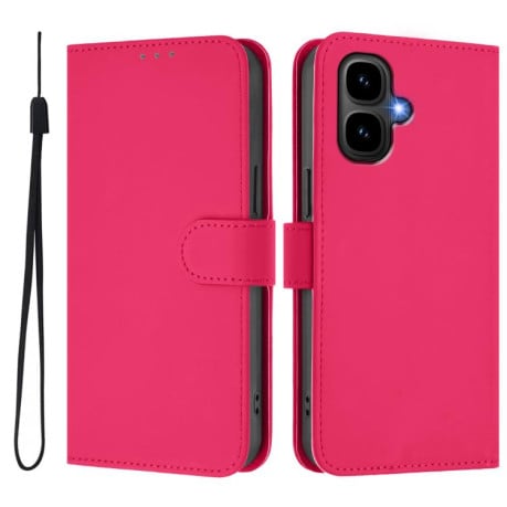 Чехол-книжка с мягким покрытием (Skin Feel) со шнурком на Infinix Smart 10 4G - пурпурно-красный