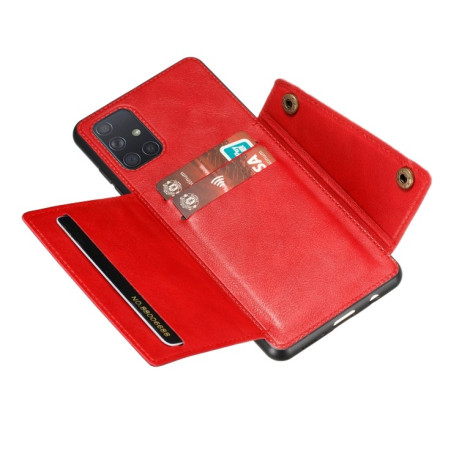 Противоударный чехол Magnetic with Card Slots на Samsung Galaxy A72 - красный