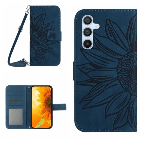 Чехол-книжка Skin Feel Sun Flower для Samsung Galaxy A35 5G - синий