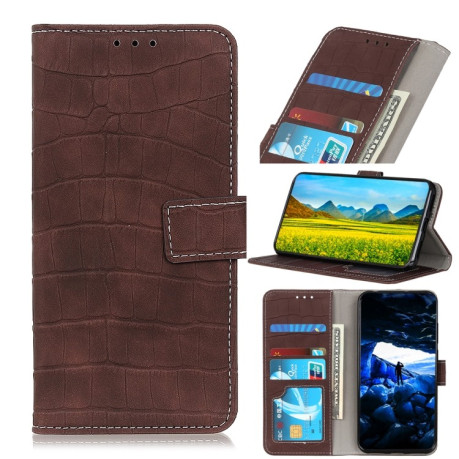 Чехол-книжка Magnetic Crocodile Texture на Samsung Galaxy A52/A52s - коричневый