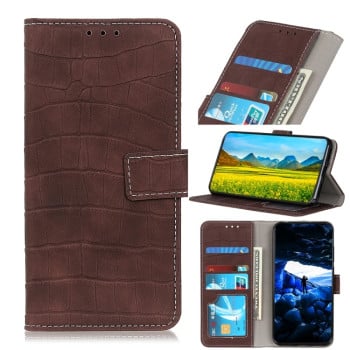 Чохол-книжка Magnetic Crocodile Texture Samsung Galaxy S21 FE - коричневий