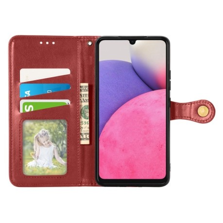 Чехол-книжка Retro Solid Color на Samsung Galaxy A33 5G - красный