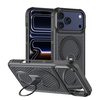 Магнитный чехол Colorful Hollowed Cooling 360 Degree Rotation Ring Holder Magnetic с перфорацией и кольцом-держателем 360° на iPhone 18 Pro — чёрный