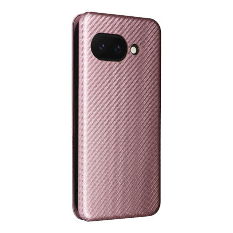 Чехол-книжка Carbon Fiber Texture на Google Pixel 9a - розовый