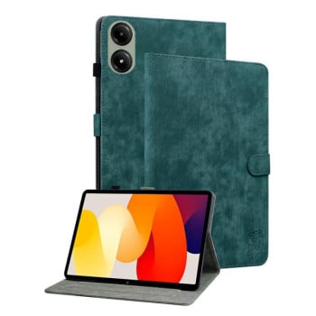 Чехол-книжка Embossed Tiger Pattern Leather для Xiaomi Redmi Pad 2 / Xiaomi Redmi Pad SE 11 2025 - зеленый