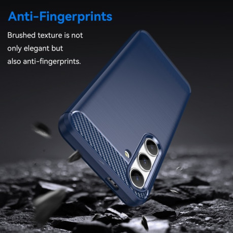 Протиударний чохол Brushed Texture Carbon Fiber на Samsung Galaxy S24 5G - синій