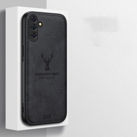 Ультратонкий чехол Deer Head Cloth Skin для Samsung Galaxy S24 FE 5G - черный