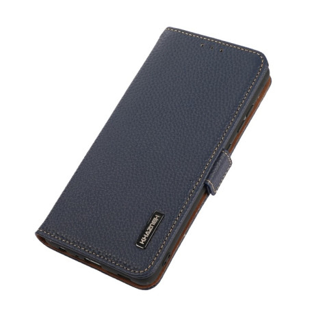 Кожаный чехол-книжка KHAZNEH Genuine Leather RFID для Samsung Galaxy A13 4G - синий