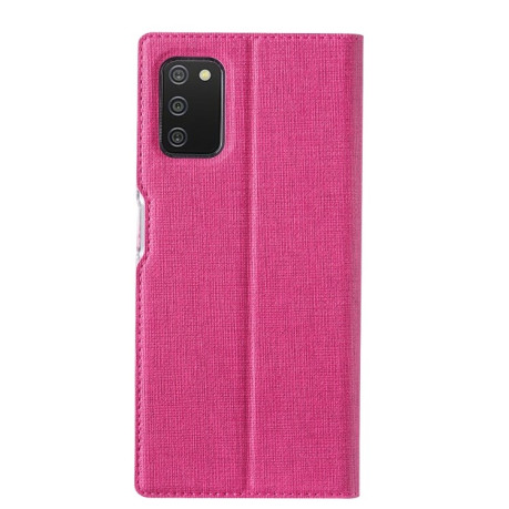 Чехол-книжка ViLi Texture на Samsung Galaxy A03s - пурпурно-красный