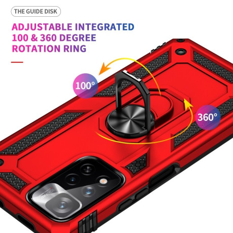 Противоударный чехол-подставка 360 Degree Rotating Holder на Xiaomi Redmi Note 11 Pro 5G (China)/11 Pro+ - красный