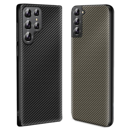 Противоударный чехол Printing Carbon Fiber для Samsung Galaxy S23 Ultra 5G - черный