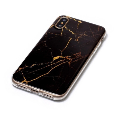 Чехол на iPhone X/Xs Black Marble Pattern черный мрамор