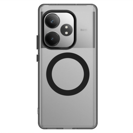 Противоударный чехол Candy Magsafe PC Hybrid TPU для Realme GT 6 Global - черный