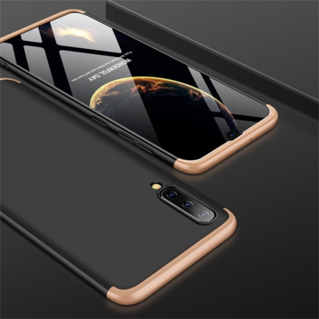 Чехол GKK Three Stage Splicing Full Coverage на Samsung Galaxy A50/A30s/A50s-темно-золотой