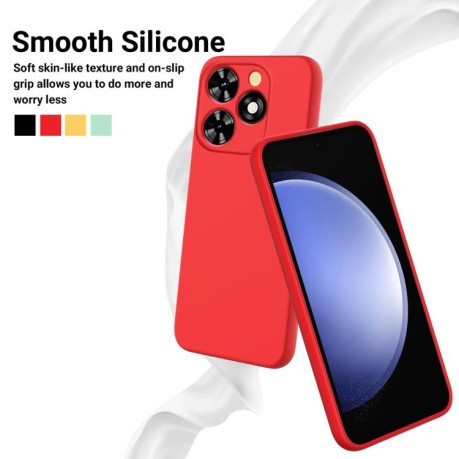Силиконовый чехол Solid Color Liquid Silicone на Infinix Smart 10 HD / Tecno Pop 10C — красный