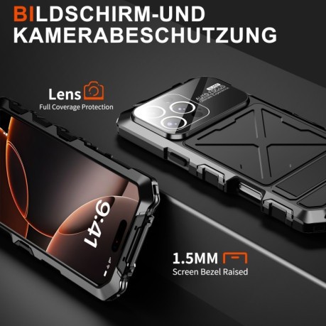 Противоударный чехол R-JUST Life Waterproof для iPhone 16 Pro Max - черный