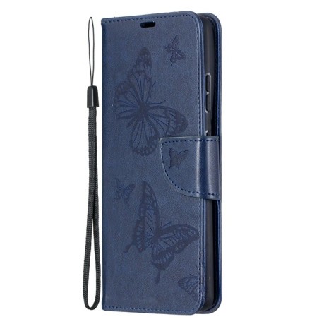 Чехол-книжка Butterflies Pattern на Samsung Galaxy S21 Ultra - синий