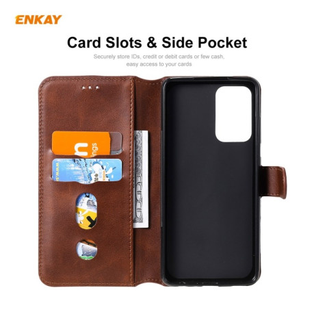 Чехол-книжка ENKAY Hat-Prince на Samsung Galaxy A52/A52s - коричневый